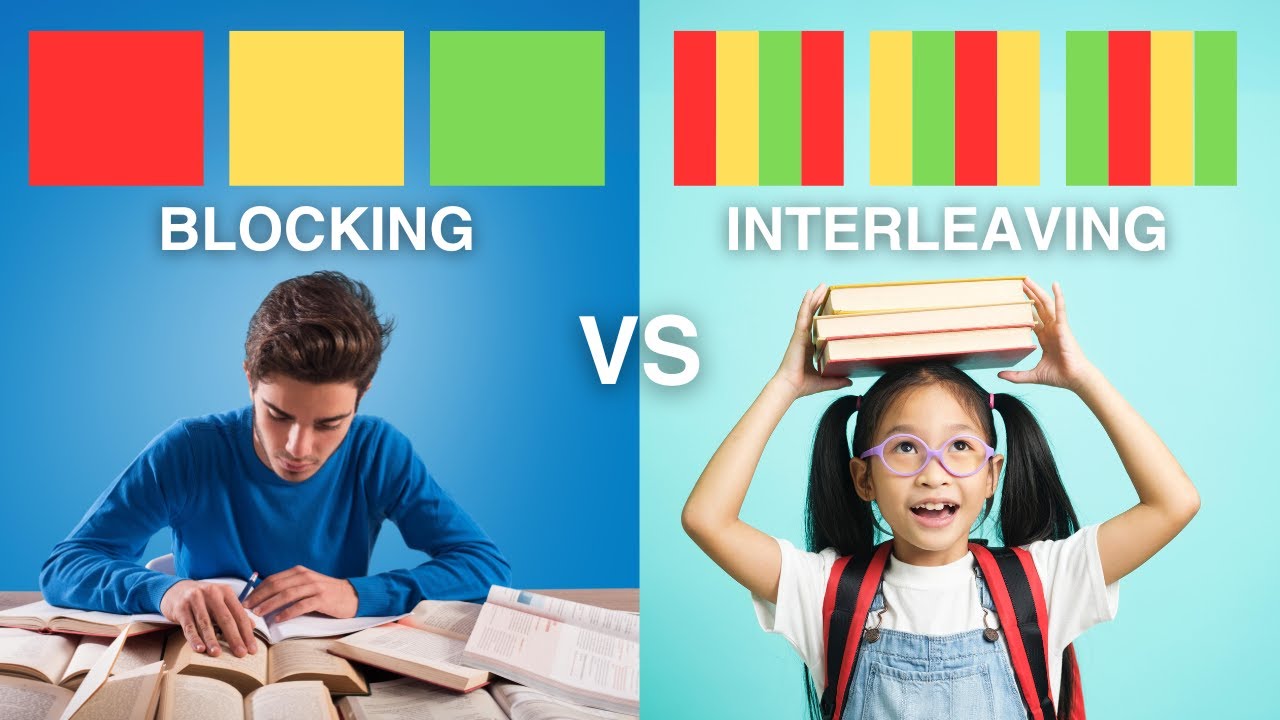 Mixed subject flashcards showing interleaving technique
